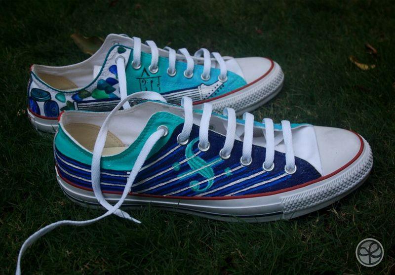 Custom painted Converse shoes