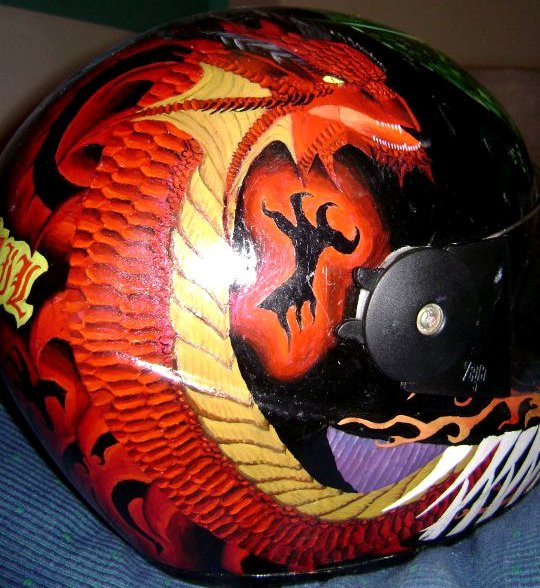 Custom helmet with dragon theme