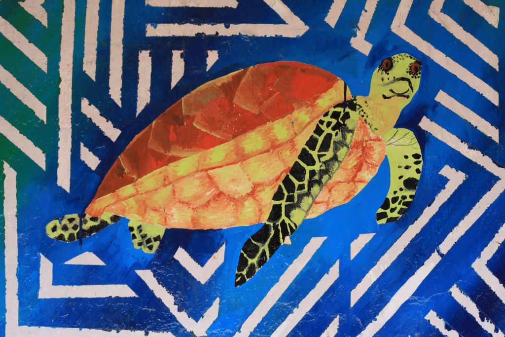 Painting of a Hawksbill sea turtle